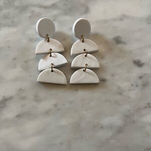 Handmade Clay Geometric Dangle Earrings